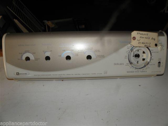 MAYTAG WASHER 37001115 27001213 BSQ CONSOLE FACIA USED PART ASSEMBLY MAYTAG WASHER 37001115 27001213 BSQ CONSOLE FACIA USED PART ASSEMBLY